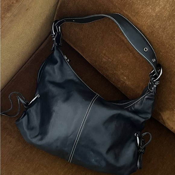 Danier Handbags - Danier Black Leather Hobo Bag